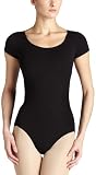 Capezio Women’s Short Sleeve Leotard,Black,Large