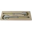 Horn Look Acrylic Ivory Color Laguiole Verdier Heavy Duty Boxed Set salad servers