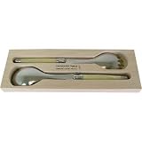 Horn Look Acrylic Ivory Color Laguiole Verdier Heavy Duty Boxed Set salad servers