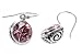 Sterling Silver Earrings with Pink CZ - Size: 12mm