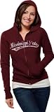 Mississippi State Bulldogs Women's Distressed Tail Sweep Full Zip Hooded Sweatshirt