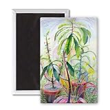 Avocado plant, 1965 (gouache) by Joan.. - 3x2 inch Fridge Magnet - large magnetic button - Magnet