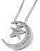 Mom & Daughter Necklace Set for 2 - ''Always My Mother/Daughter Forever My Friend'' Unique Mom/Daughter Matching Moon Pendant Necklaces for Best Mom Ever (Moon & Back)