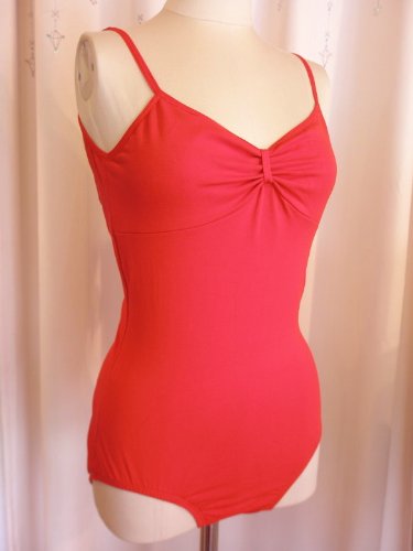 バレエ大人用レオタード　Trienawearピンチフロントキャミソール　赤Lサイズ