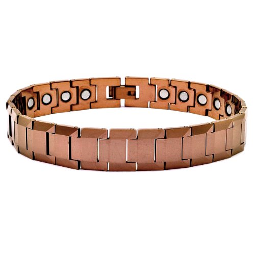 Tungsten Carbide Bio-Magnetic Coffee Plate Link Bracelet – 12MM 9 Inches