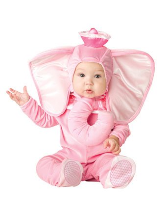 Lil Characters Unisex-baby Newborn Pink Elephant Costume