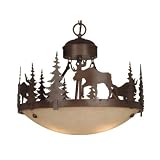 Yellowstone Indoor - 3 Light Rustic Ceiling Lighting Fixture or Pendant - Burnished Bronze - B2788