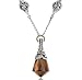 Athena Sterling Silver and 14k Gold Pear-Shaped Cinnamon Quartz Greek Mystic Necklace
