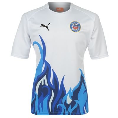 Puma Bath Rugby Union Away Shirt 2011 2012 White/Blue Medium Puma Bath Rugby Union Away Shirt 2011 2012 White/Blue Medium