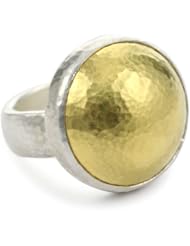 GURHAN "Amulet" Silver with High Karat Gold Accents Round Ring, Size 7