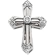 14K White Gold Diamond Unity Cross Pendant