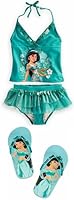 bikini slip, Disney Store, Disney Store Princess Jasmine Swimsuit Size Small 5/6 with Matching Flip Flops Size 11/12