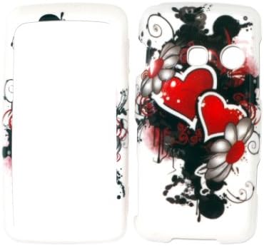 LG 511c Straight Talk Heart Paint Flower Design LG511c Case Skin Cover Protec...