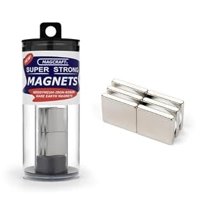 Magcraft NSN0612 3 4-Inch by 3 4-Inch by 1 8-Inch Rare Earth Block Magnets, 6-Count by Magcraft