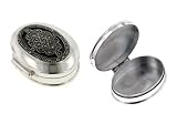 Antiqued Sterling Silver Marcasite Pillbox Pill Box