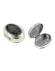 Antiqued Sterling Silver Marcasite Pillbox Pill Box