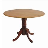International Concepts T58-42DP 42-Inch Round Dual Drop Leaf Ped Table, Cinnamon/Espresso
