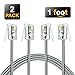 (2 Pack) Short Telephone Cord 1 ft RJ11 6P4C Male to Male (1 foot)