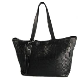 Prada Handbags (Black) Basketwoven Leather Tote BR3882