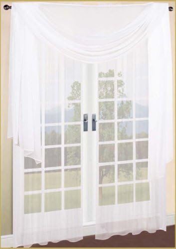 2 Piece Solid White Sheer Window Curtains/drape/panels/treatment 60"w X 90" Each