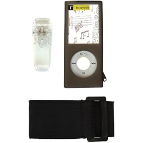 iEssentials Silicon Case with Armband and Belt Clip for iPod Nano 4G (Black)