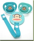 Paul Frank Small Paul Natural Latex Pacifier and Clip Gift Set - Blue