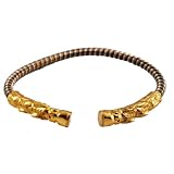 TibetanThreeMetalHealingGoldPlatedTwistedDragonBracelet