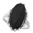14K White Gold Onyx Ring