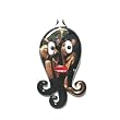 Black and Gold Octopus Glass Foil Pendant with Organza Choker