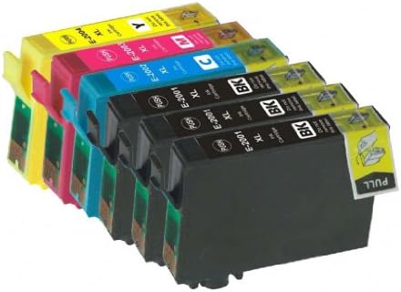 InkJt Compatible Ink Cartridges XL Replacement for Epson 200 (3xBlack, Cyan, Magenta, Yellow, 6-Pack)