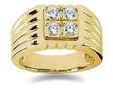 0.60 ctw Men's Diamond Ring in 18K Yellow Gold