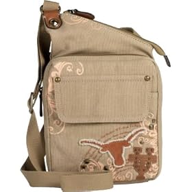 Fossil Women's NCAA Bag - Texas - Letterman Traveler (Color: Camel)