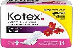 Kotex Ultra Thin Overnight Maxi Pads with Wings-14 ct