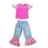 Lipstik - Toddler Girls Short Sleeve Jean Capri... by Lipstik