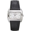 Timex 2F741 Women's Silver-Tone Rounded Rectangle Dial Dress Watch with Genuine Leather Crocodile Textured Band
