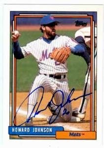 Howard Johnson Autographed/Hand Signed baseball card (New York Mets) 1992 Topps #590