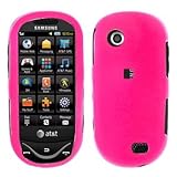 Samsung Sunburst A697 Cell Phone Rubber Feel Hot Pink Protective Case Facep ....