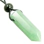Lucky Crystal Point Pendant Necklace Green Aventurine Gemstone