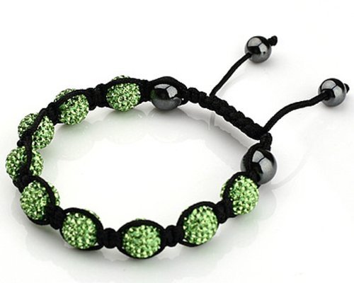 Eeazy-Gizmo® Light Green Shamballa Bracelet Unisex Crystal Swarovski Beads