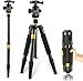 PowerLead PLQ-666 Professional Portable Magnesium Aluminium Alloy Tripod Monopod & Ball Head SLR Camera Canon Nikon Petax Sony Tripod-Black+Orange