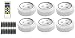 Brilliant Evolution Wireless LED Puck Light 6 Pack With Remote Control | LED Under Cabinet Lighting | Closet Light | Battery Powered Lights | Under Counter Lighting | Stick On Lights