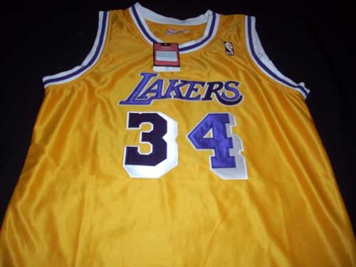 Shaquille O'Neal Mitchell and Ness Home Gold Throwback Los Angeles Lakers Size 52 Jersey