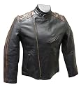Dual Leather Stripe Motorcycle Jacket (#296-0)