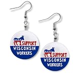 SUPPORT WISCONSIN WORKERS Politics 1 Fish Hook Dangle Earrings