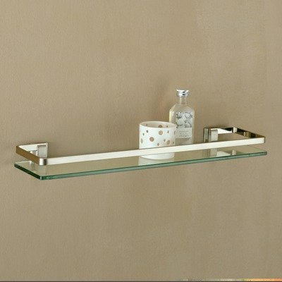 Click To Glass Shelf with Nickel Mounts and Rail Details... Glass Shelf with Nickel Mounts and Rail