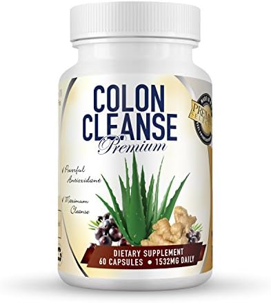 Colon Cleanse Premium - Made in USA - A Pure Colon Detox, Revolutionary &amp; Almighty Colon Cleanse Detox to Help Natures Way to Support Your Natural Toxin Clearing Process and Ease Bloating
