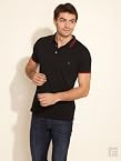 Front Buttoned Polo Tee -Black-2L