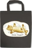 Katzen Tasche - Snow Angel Schnee Engel Schneeengel Schneengel Katze Mietze Felidae Pussi Katzenklo Miau Einkaufstasche Tragetasche Stoffbeutel Beutel Bag Geschenk Geburtstag T-Shirt