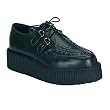 CREEPER 2 Inch MENS Basic Black Shoe Casual Shoe Platform Creeper Leather