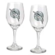 Florida Marlins MLB 2pc Wine Glass Set - Primary Logo